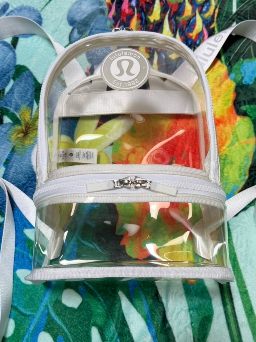 LULULEMON athletica Clear Mini Backpack in White Trim perfect for concerts🤍 - Picture 5 of 9